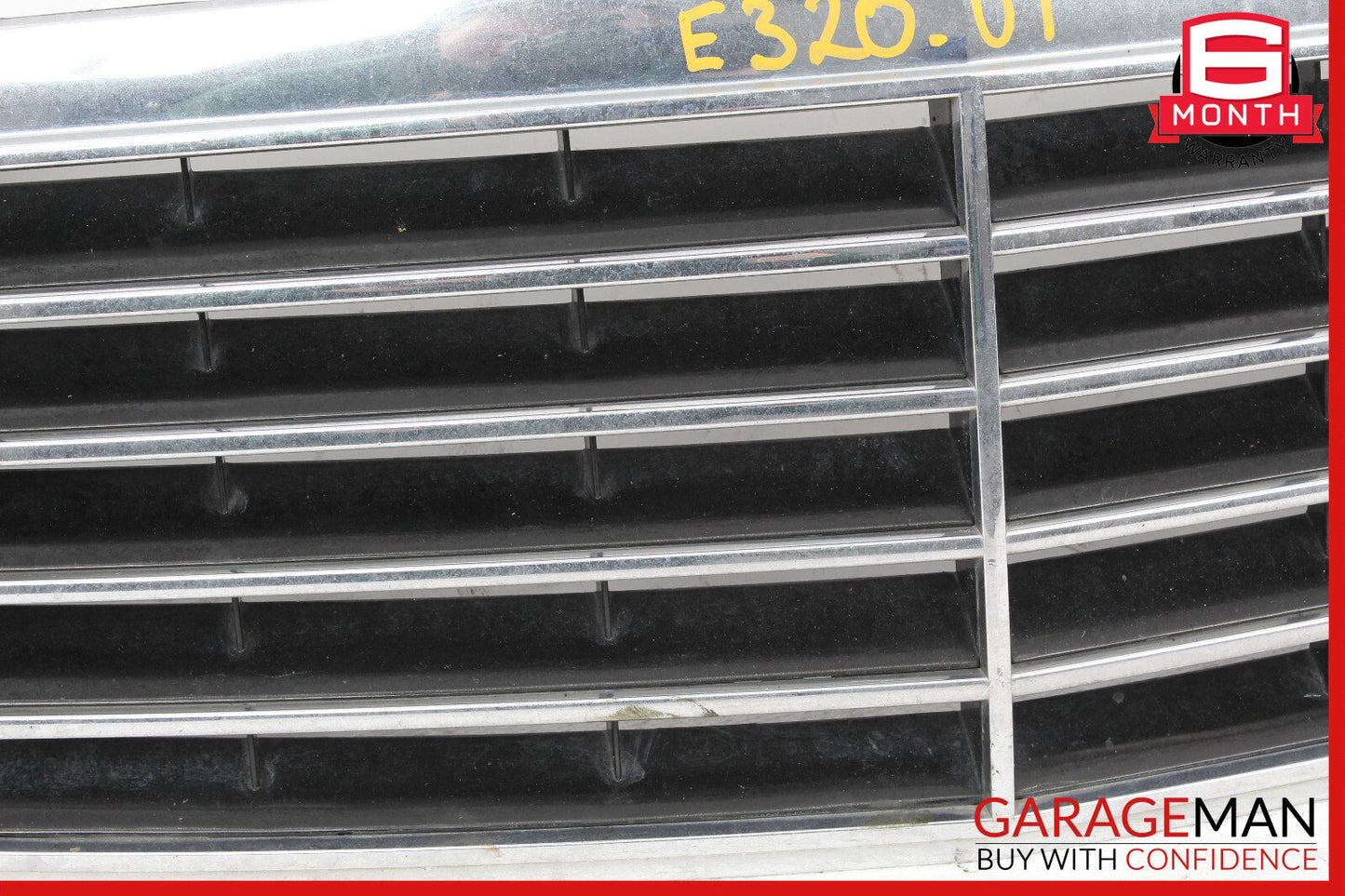 00-03 Mercedes W210 E320 E55 AMG Front Hood Radiator Trim Cover Grille Chrome