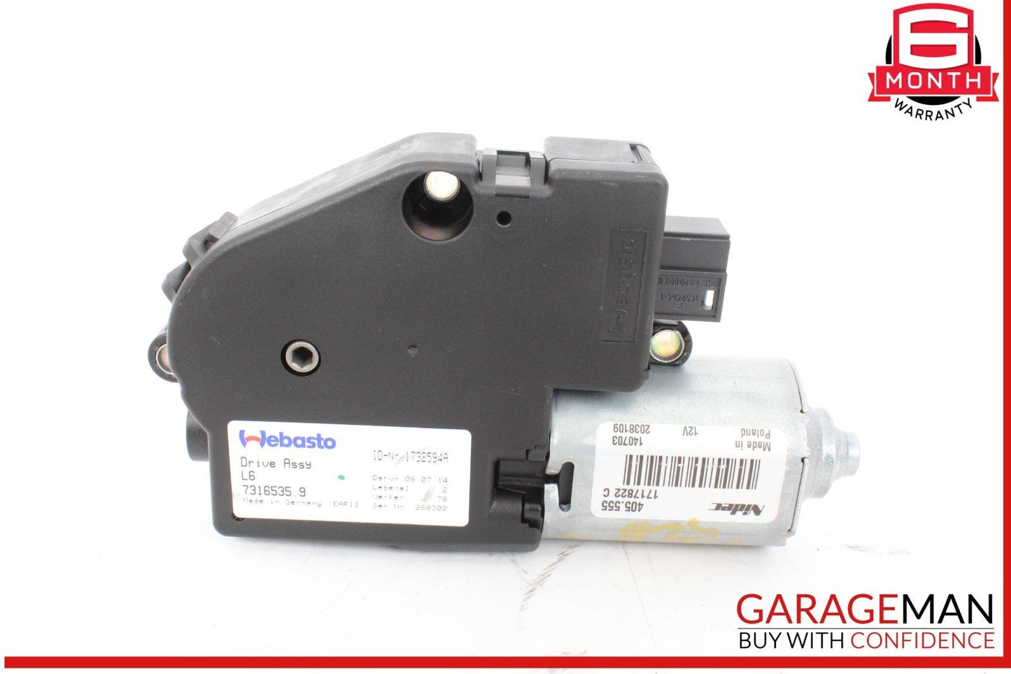 11-16 BMW 528i 535i 550i F10 Panoramic Sun Roof Sunroof Moon Roof Motor OEM
