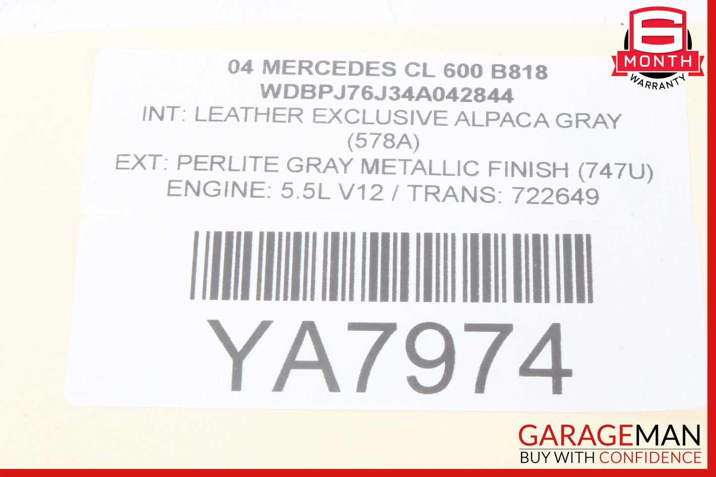 03-06 Mercedes W215 CL600 CL55 Center Console Switch 2158210351 OEM