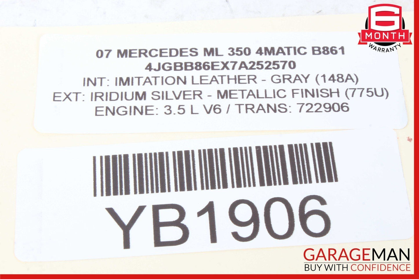 06-11 Mercedes W164 ML350 ML320 Parking Back Up Rear View Camera 1648200497 OEM