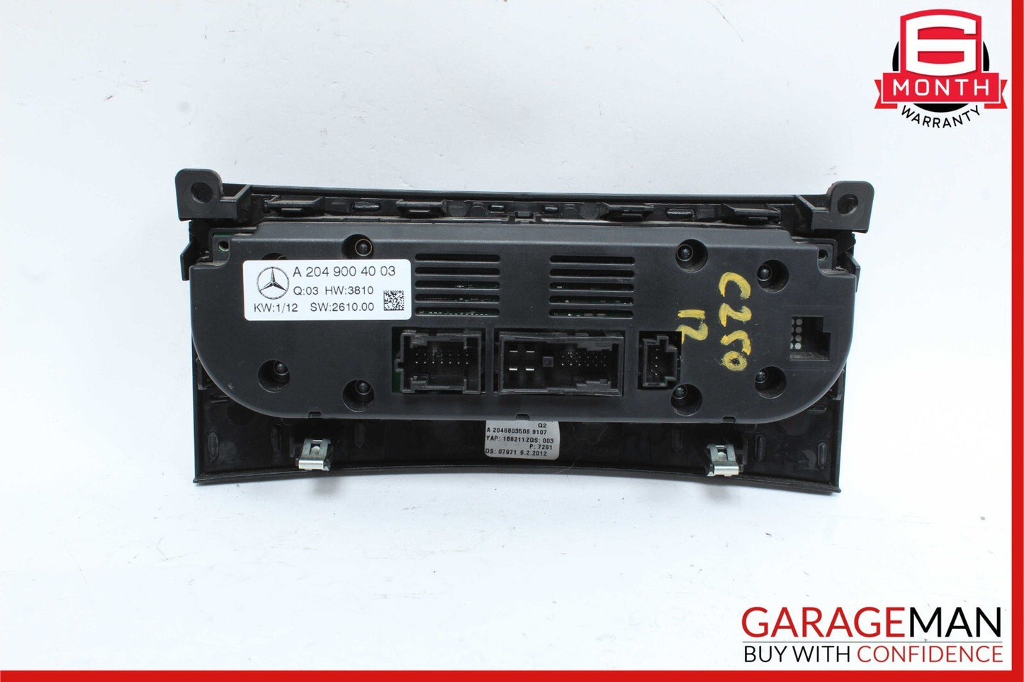 12-14 Mercedes W204 C250 C63 AC A/C Heater Climate Control Switch Trim Assembly