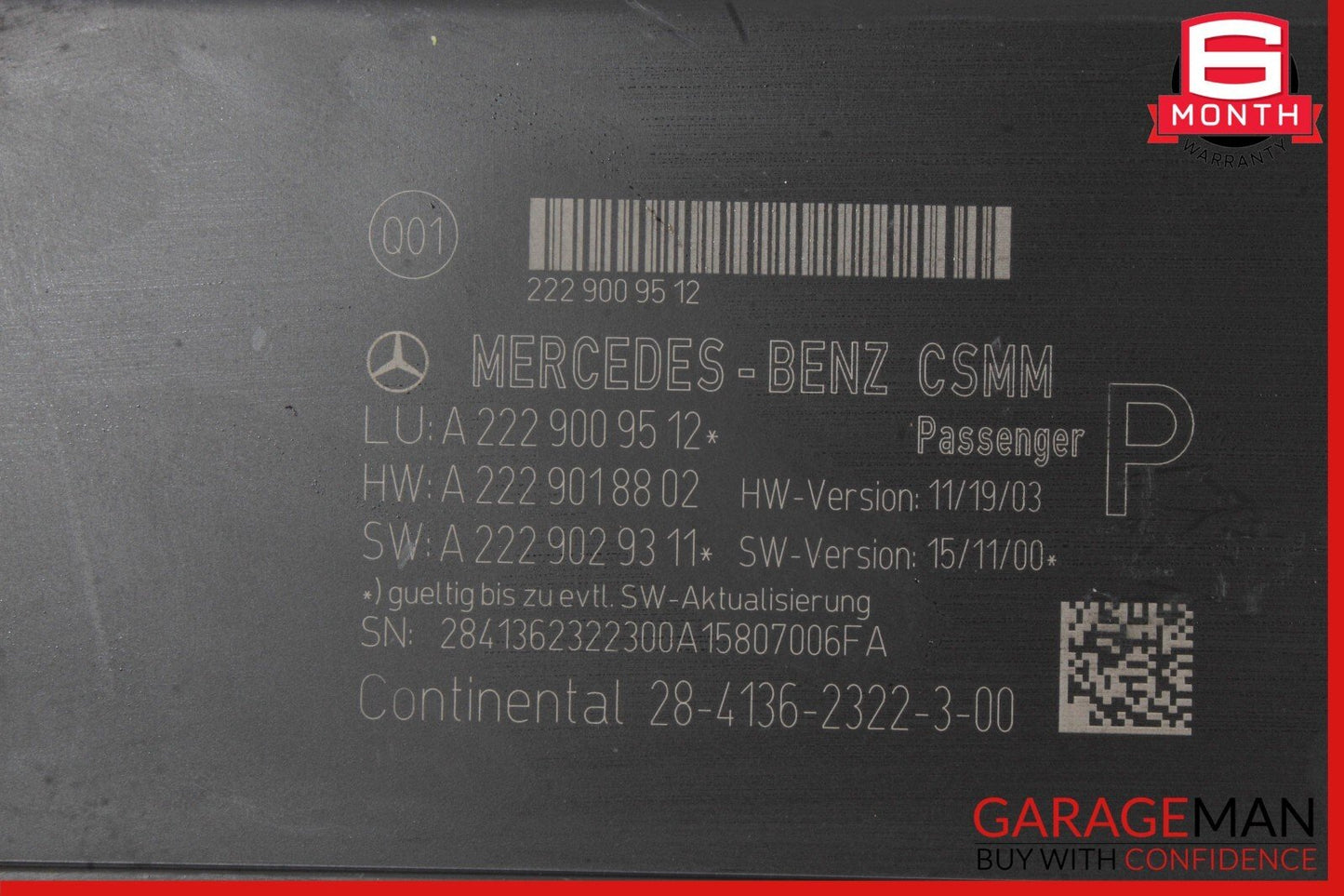 14-17 Mercedes W222 S550 S600 S63 AMG Front Right Side Seat Control Module OEM