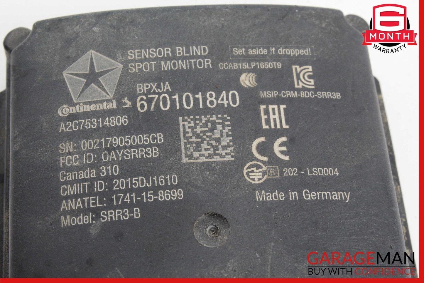 17-20 Maserati Levante M161 Rear Left or Right Blind Spot Radar Sensor Module