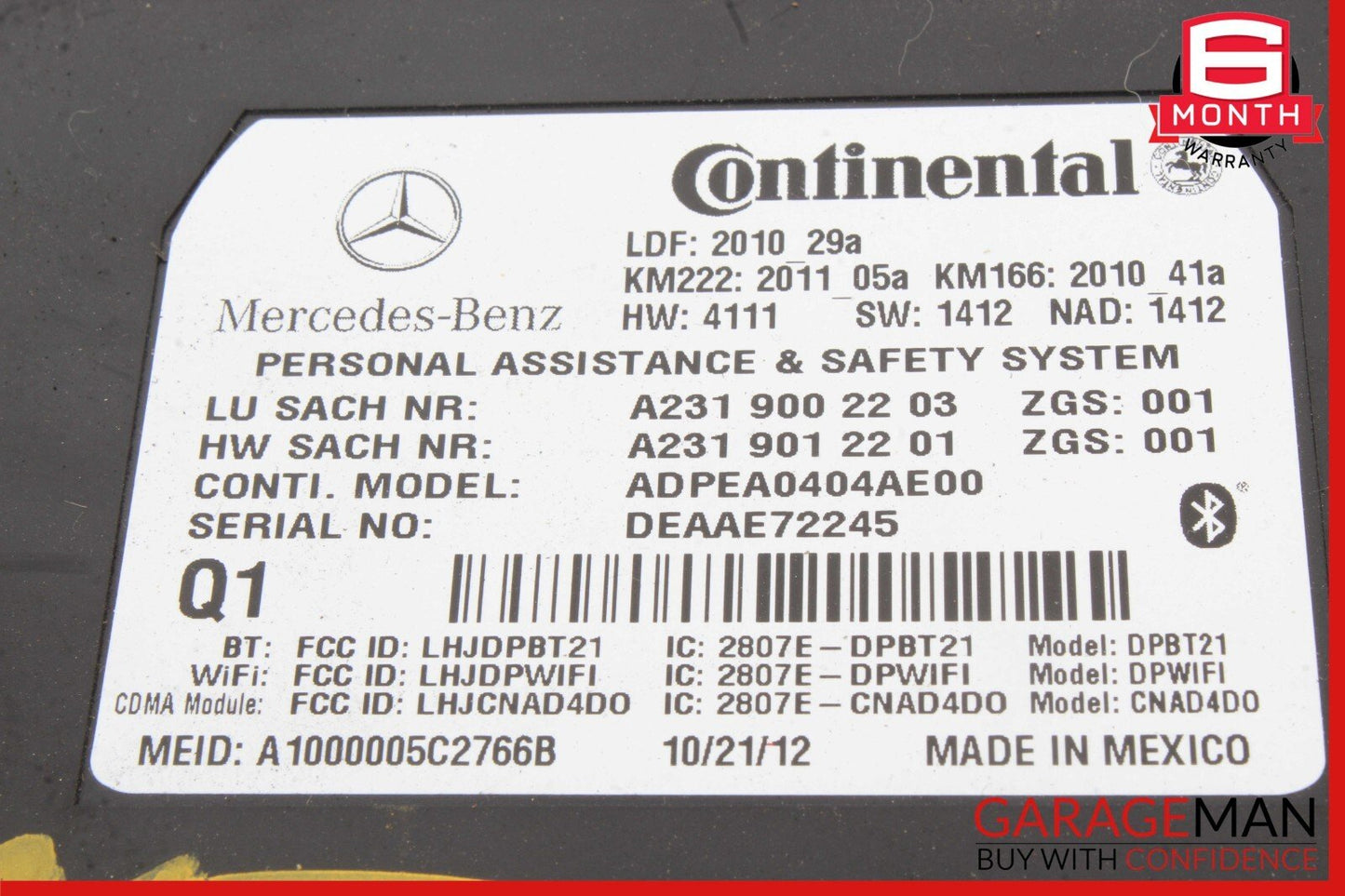 10-20 Mercedes W204 C250 E350 GLA250 SL400 Communication Control Module Unit OEM