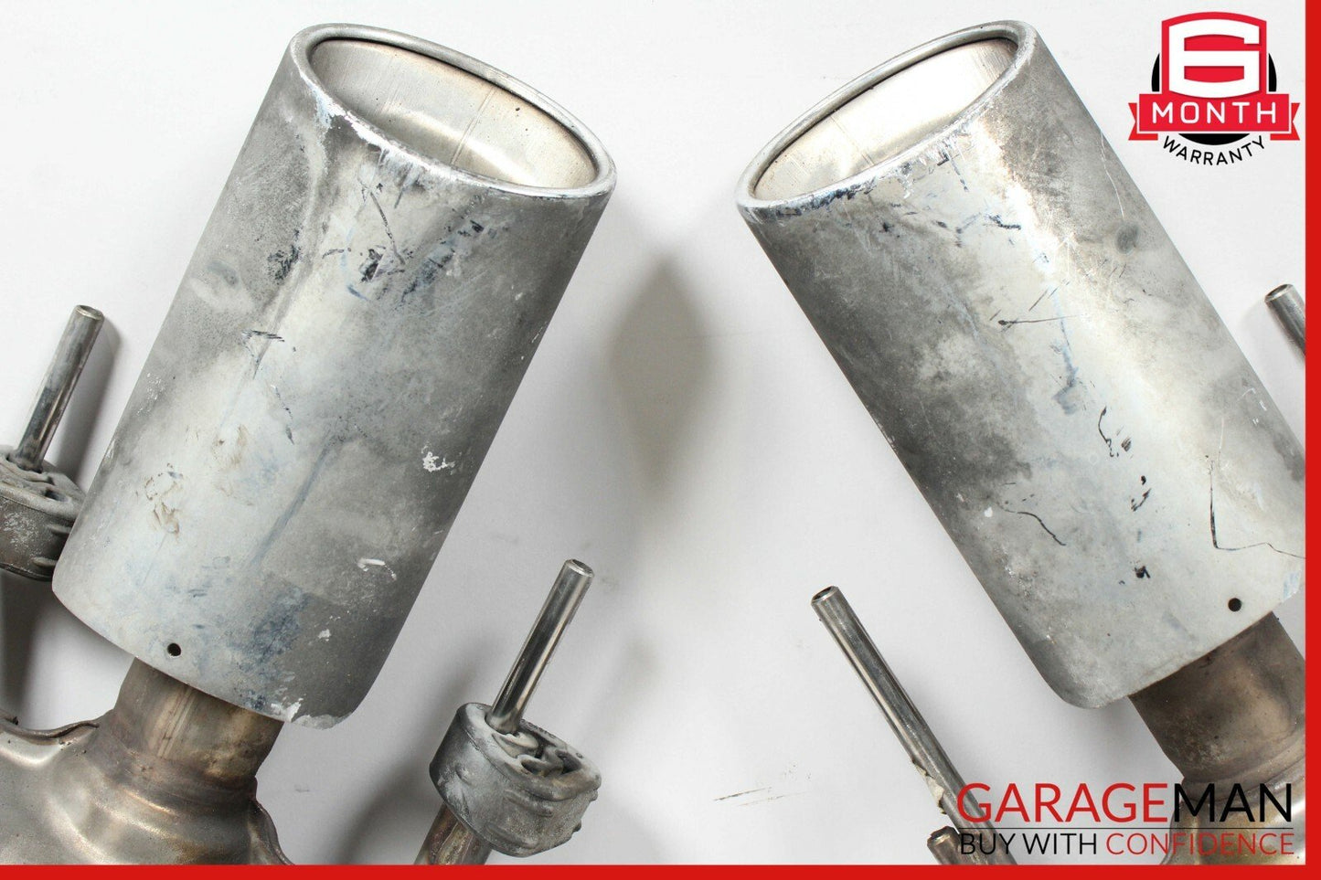 07-09 Mercedes W221 S450 S550 S600 AMG Sport Rear Exhaust Muffler Tips Set OEM