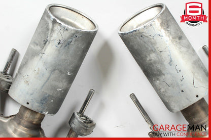 07-09 Mercedes W221 S450 S550 S600 AMG Sport Rear Exhaust Muffler Tips Set OEM