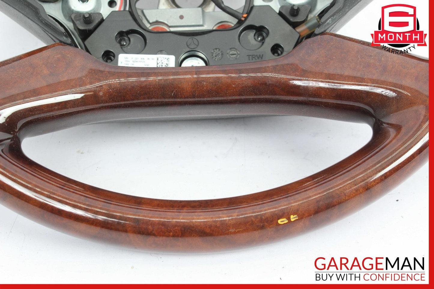 10-13 Mercedes W221 S550 S400 CL550 4 Spoke Driver Steering Wheel Wood Black