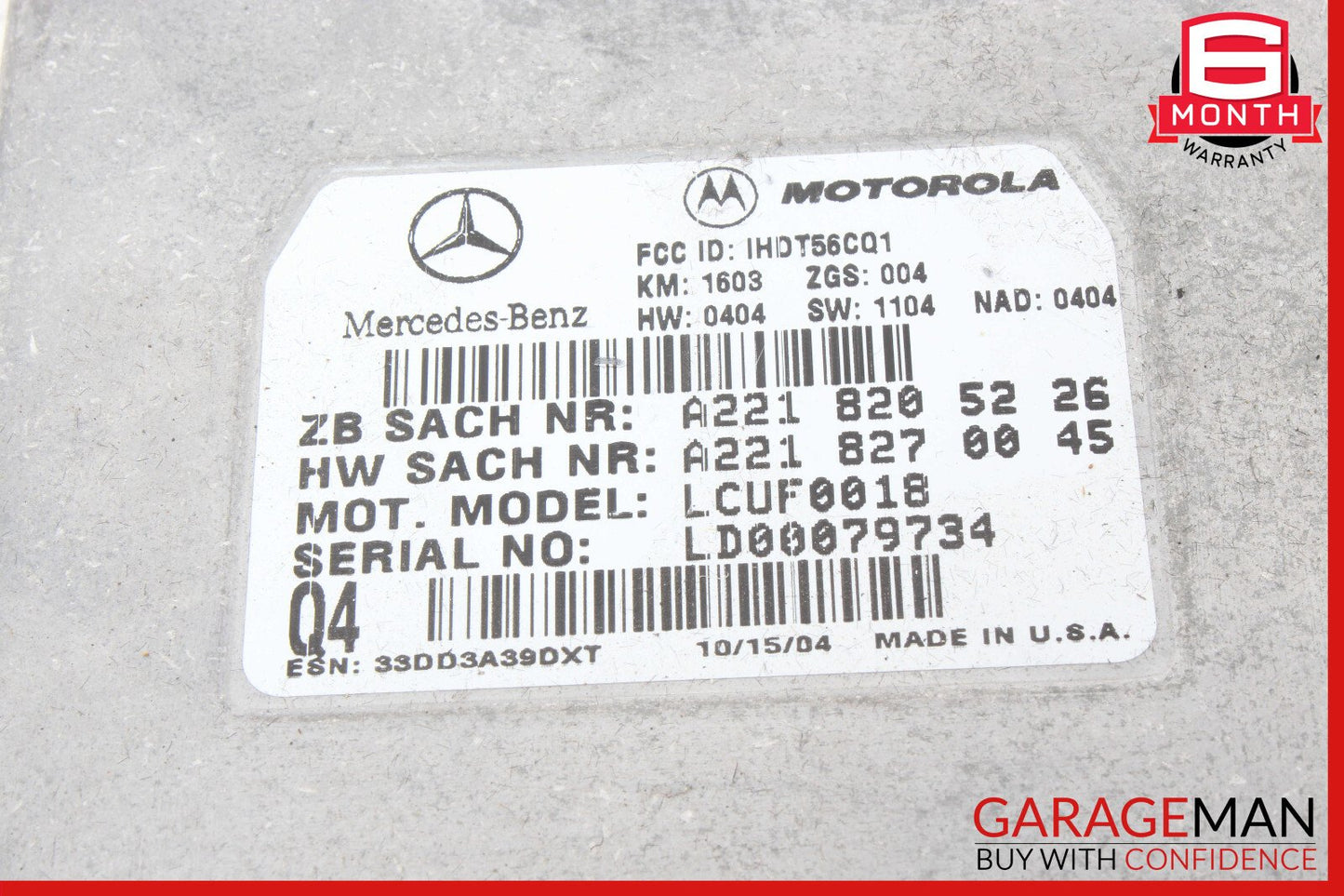 05-14 Mercedes R230 SL500 ML350 S500 Voice Communication Control Module OEM