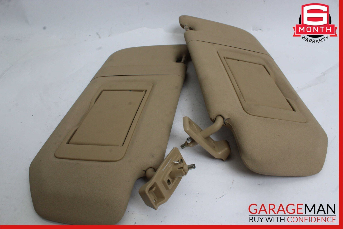 06-08 Mercedes W251 R350 Front Left & Right Sun Visor Sunvisor Shade Set Brown