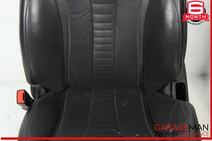 14-17 Mercedes W222 S550 Complete Front Seat Seats Cushion Assembly Black OEM
