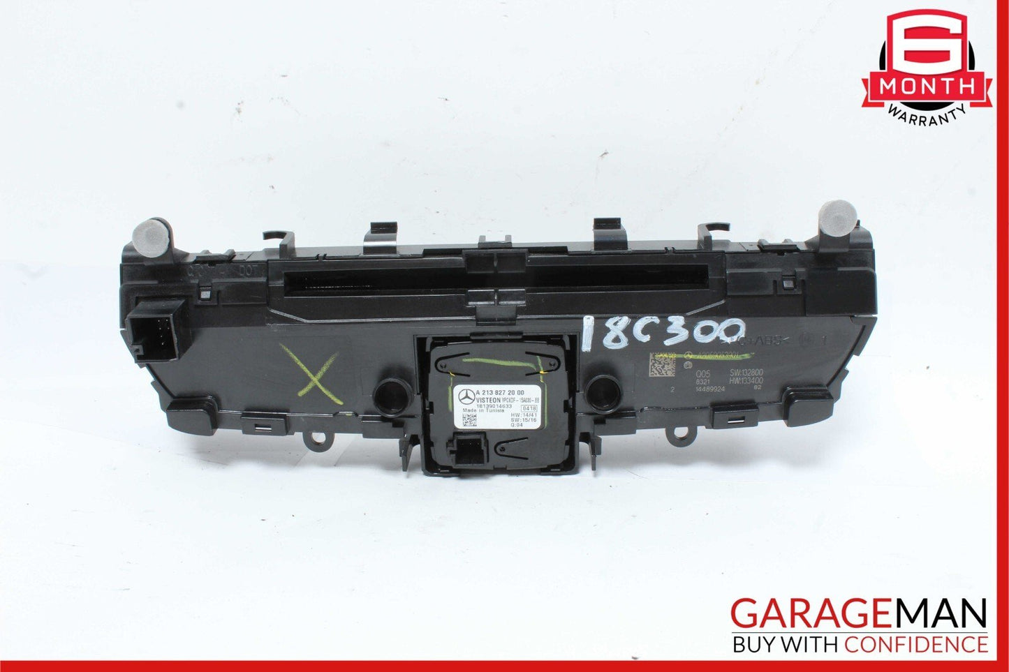 15-18 Mercedes W205 C300 C400 Center Dashboard Hazard Control Switch w/ Clock