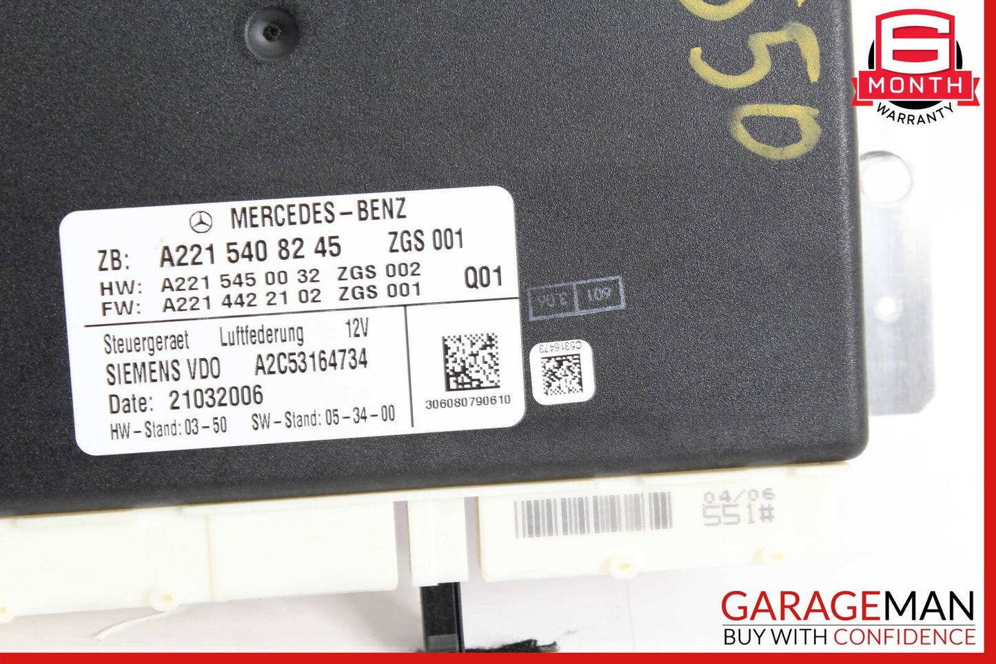 07-14 Mercedes W221 S400 CL550 Air Airmatic Suspension Control Module Unit OEM