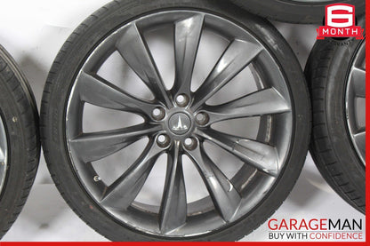 12-17 Tesla Model S Staggered Complete Wheel Tire Rim Set 8.5x9 21" R21 OEM