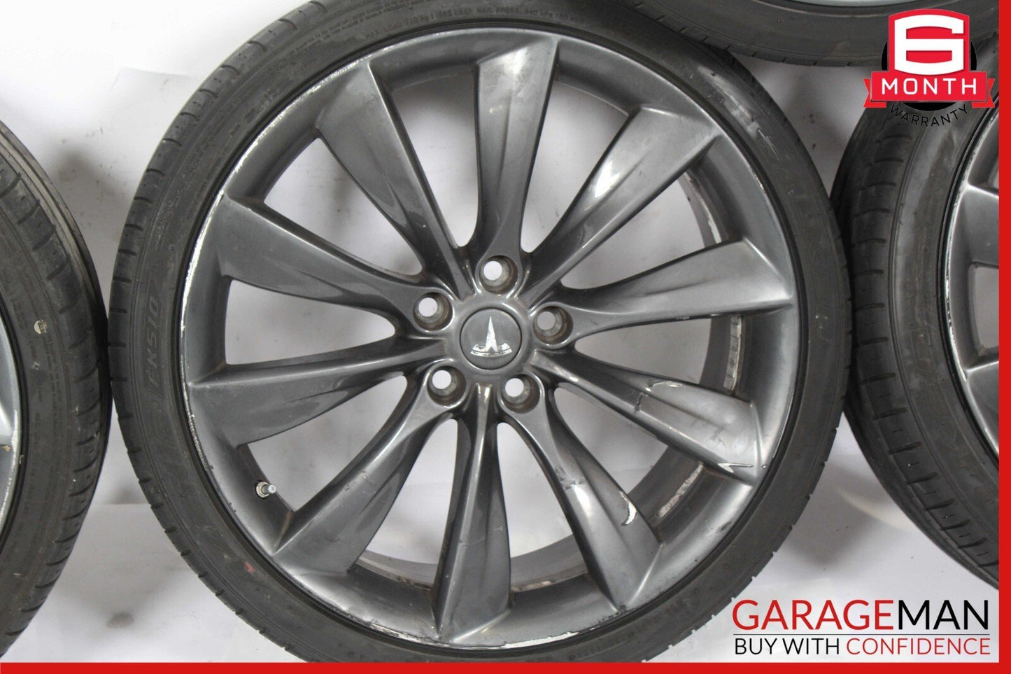 12-17 Tesla Model S Staggered Complete Wheel Tire Rim Set 8.5x9 21" R21 OEM