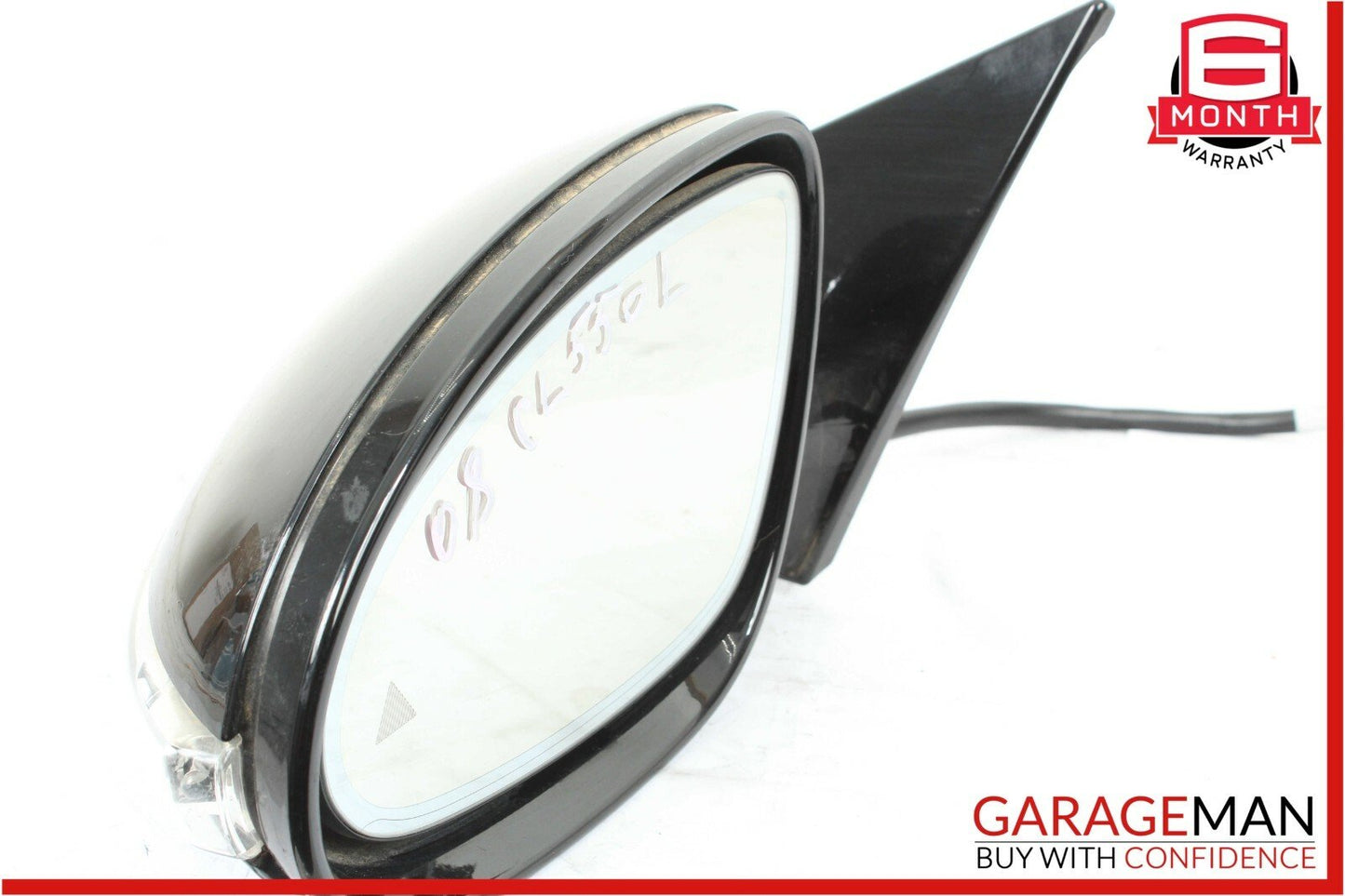 07-09 Mercedes W216 CL550 Front Left Driver Side Mirror Door Rear View Black