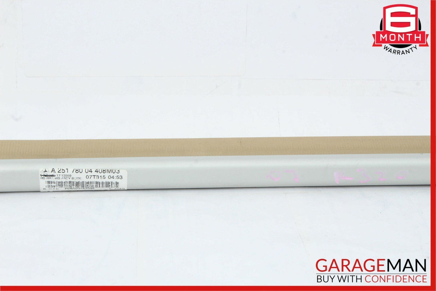 06-09 Mercedes W251 R350 Rear Panoramic Sunroof Roller Blind Shade Cover Brown