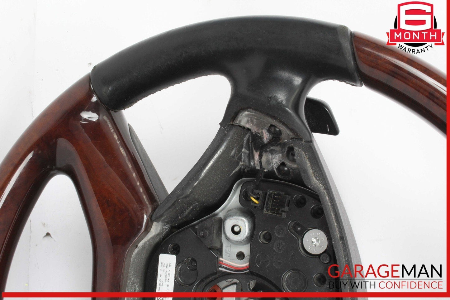 10-14 Mercedes W221 S550 S600 Steering Wheel w/ Paddle Shifters Black Wood OEM