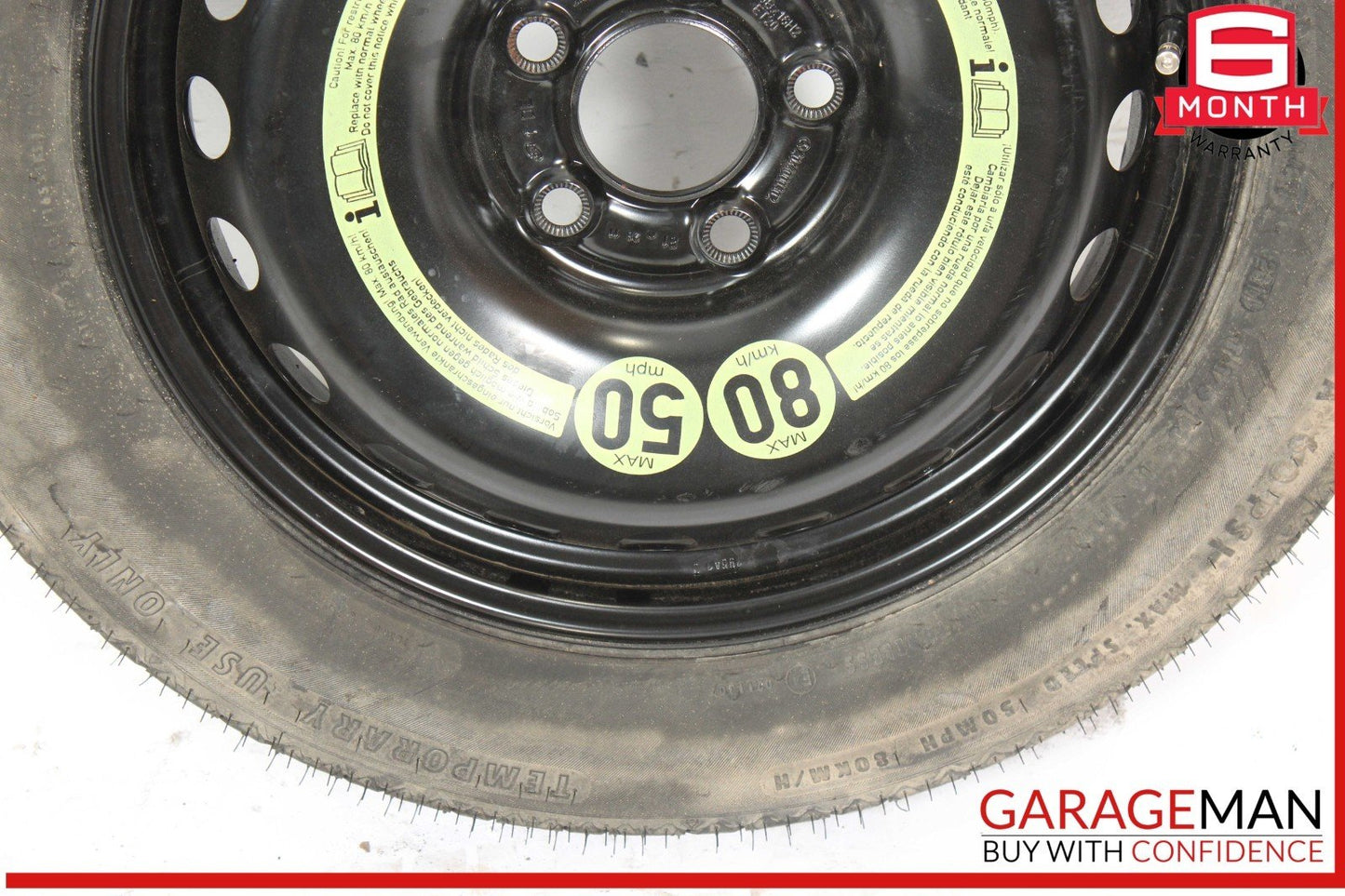 08-14 Mercedes W204 C250 C300 Emergency Spare Tire Donut Wheel Rim 125 90 16"