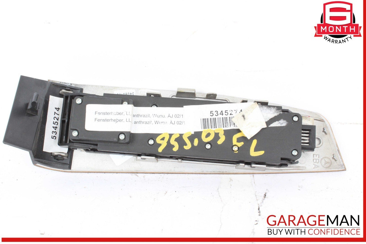 03-06 Mercedes W220 S55 AMG Left Driver Side Master Window Switch Trim Wood