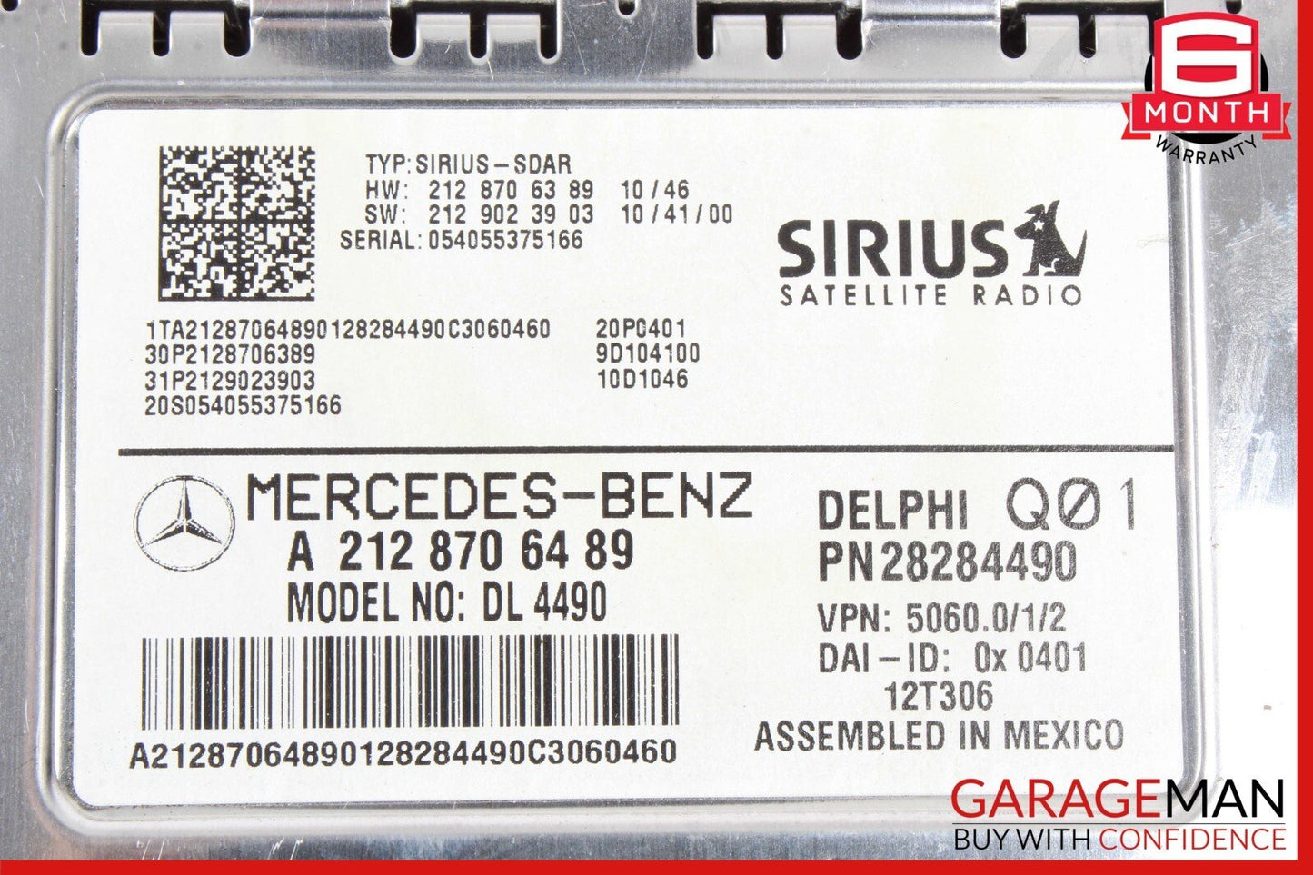 10-17 Mercedes W212 E350 C250 SLK250 Sirius Satellite Radio Receiver 2128706489