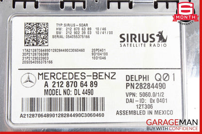 10-17 Mercedes W212 E350 C250 SLK250 Sirius Satellite Radio Receiver 2128706489