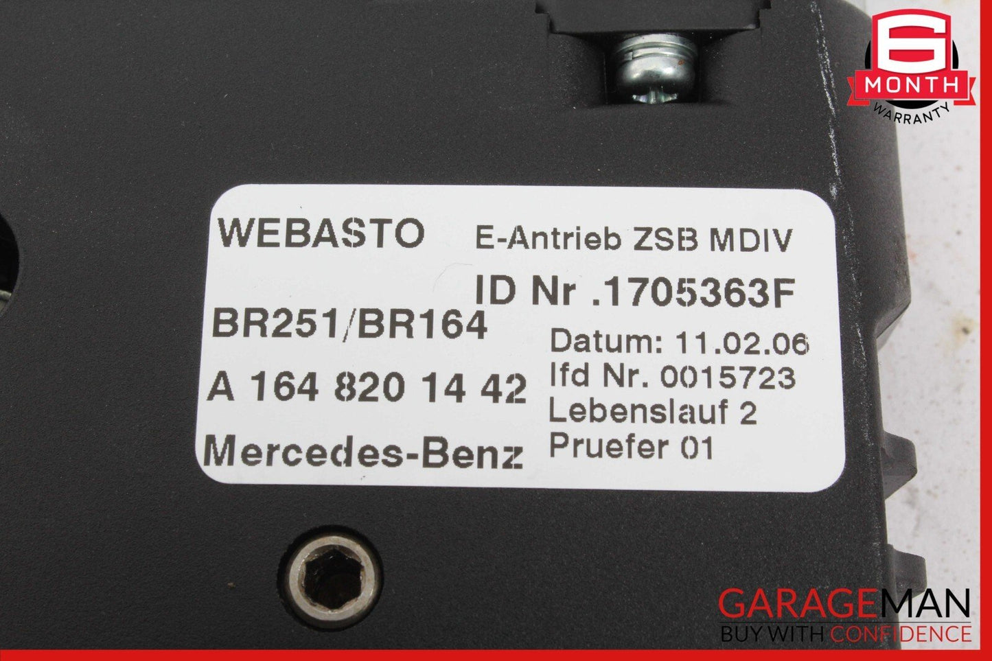 06-13 Mercedes W164 ML350 GL450 Panoramic Sunroof Sun Roof Motor 1648201442 OEM