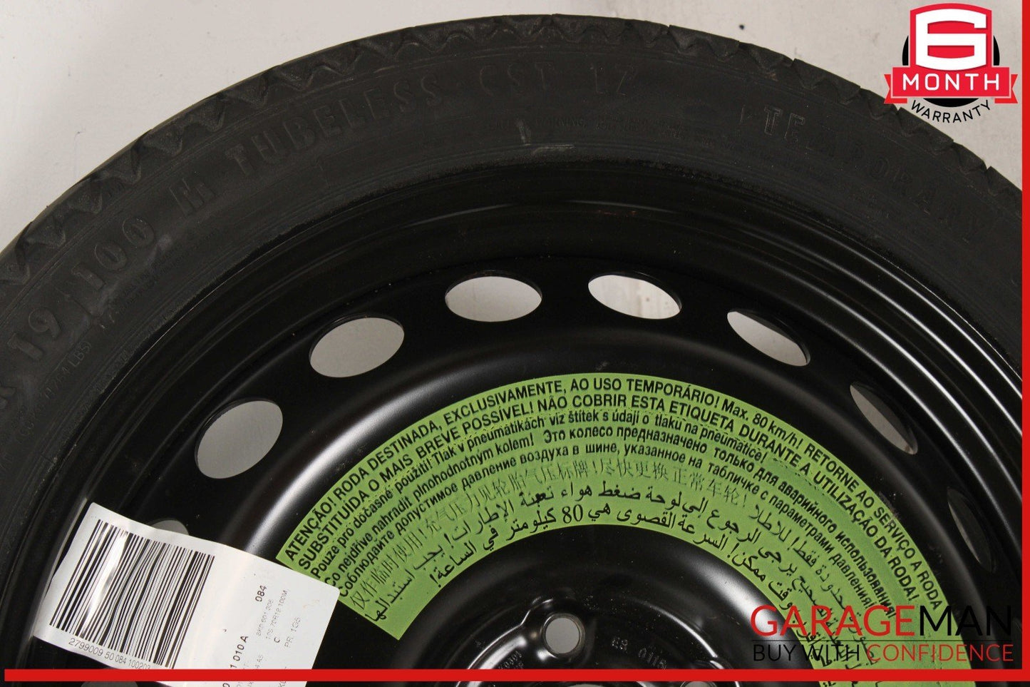 09-16 Audi A5 A4 S4 S5 Emergency Spare Tire Wheel Donut Rim T125/70R19 OEM