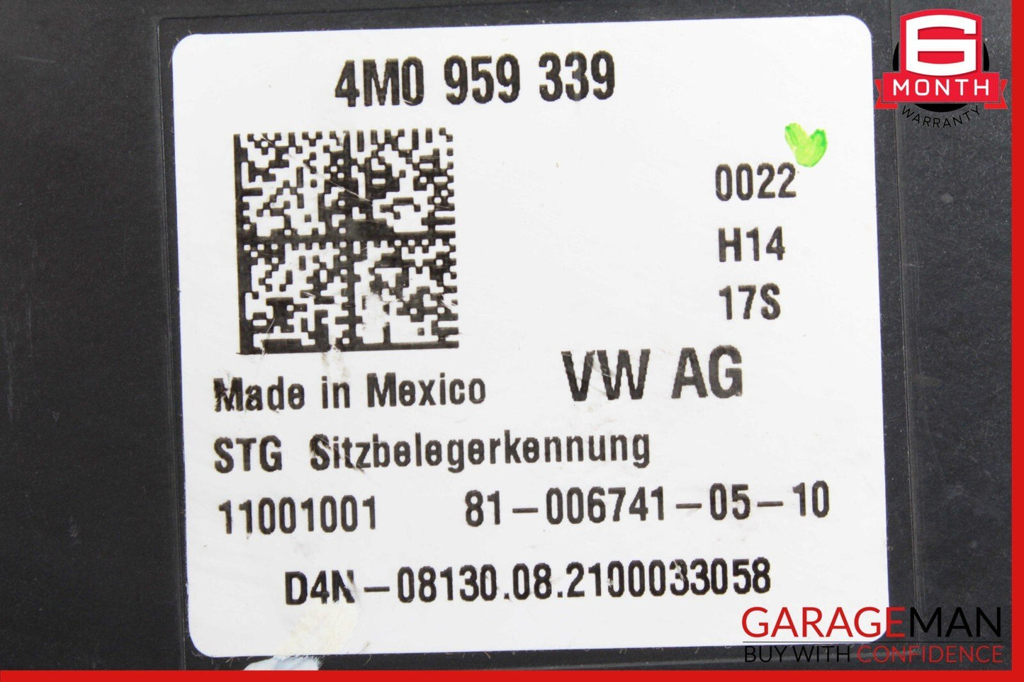 19-24 AUDI Q8 FRONT RIGHT SIDE SEAT OCCUPANT SENSOR MODULE OEM 4M0959339