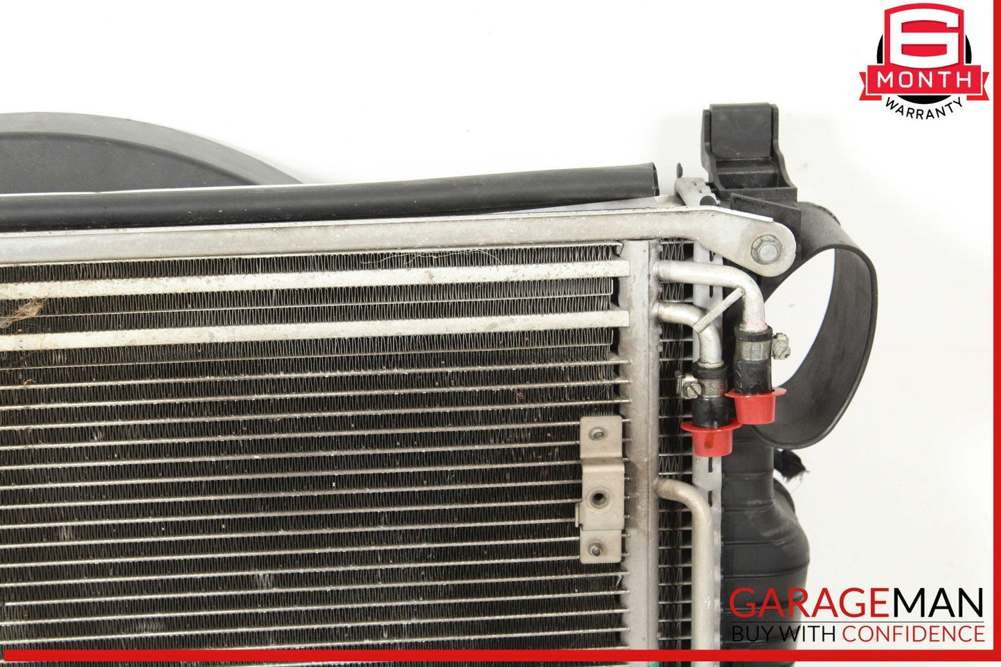 03-06 Mercedes R230 SL500 Engine Motor Cooling Radiator Fan Shroud A/C Condenser