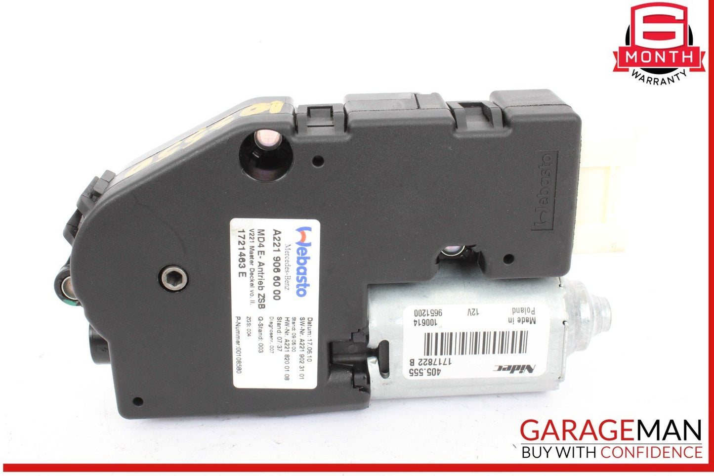 07-13 Mercedes W221 S550 S400 Sunroof Sun Roof Motor 2219066000 OEM