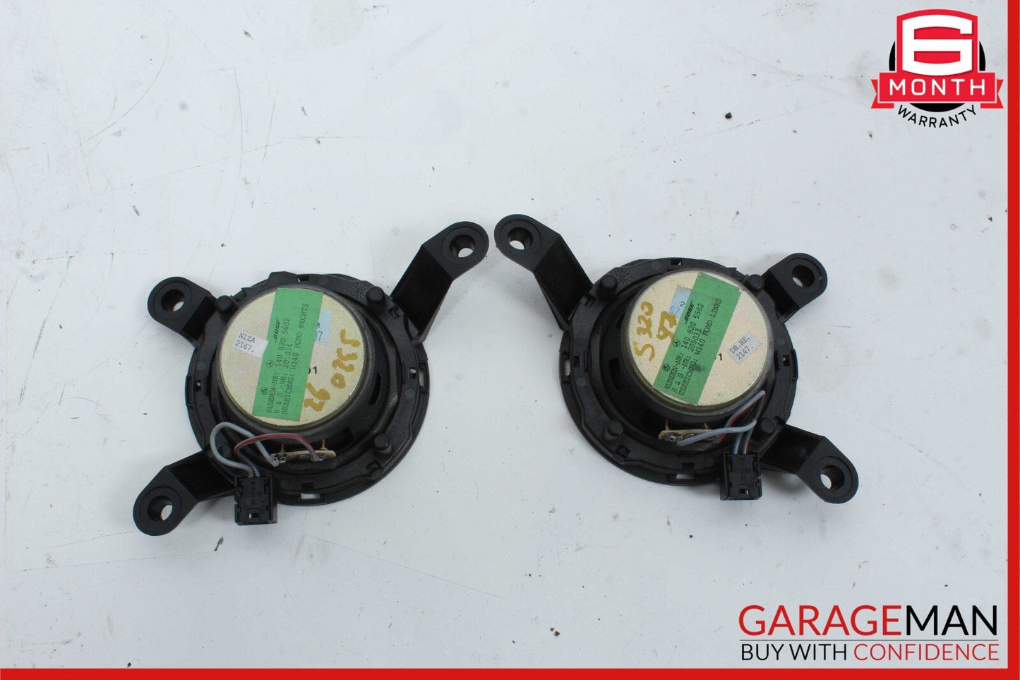 94-97 Mercedes W140 S320 Coupe Front Left & Right Side Door Audio Speaker Set