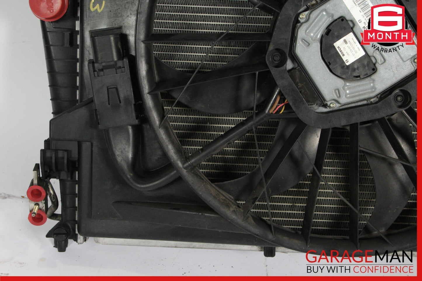 03-06 Mercedes R230 SL500 Engine Motor Cooling Radiator Fan Shroud A/C Condenser
