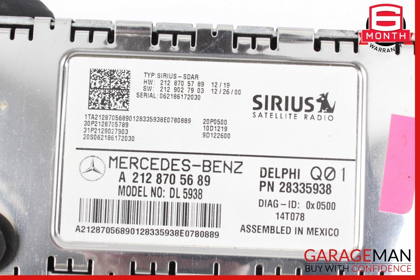10-17 Mercedes W204 C350 Sirius Satellite Radio Receiver Module 2128705689 OEM