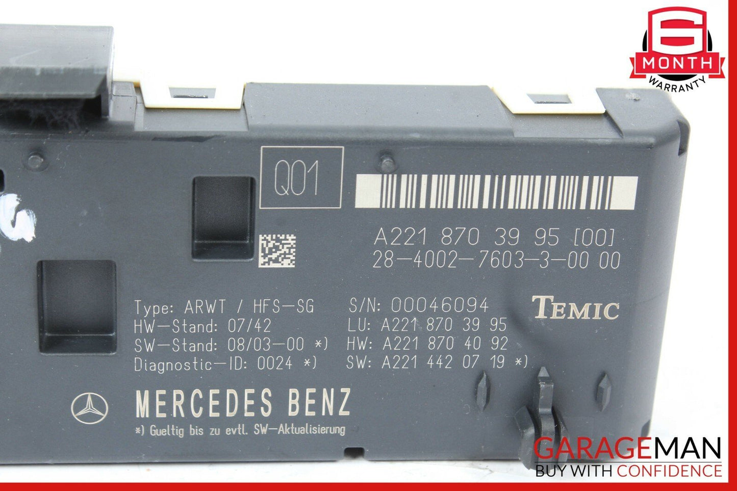 07-14 Mercedes W216 CL550 S550 Trunk Release Remote Open Close Module Unit OEM