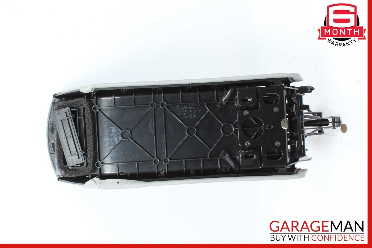 03-06 Mercedes R230 SL500 Center Console Arm Rest Armrest Storage Tray Grey