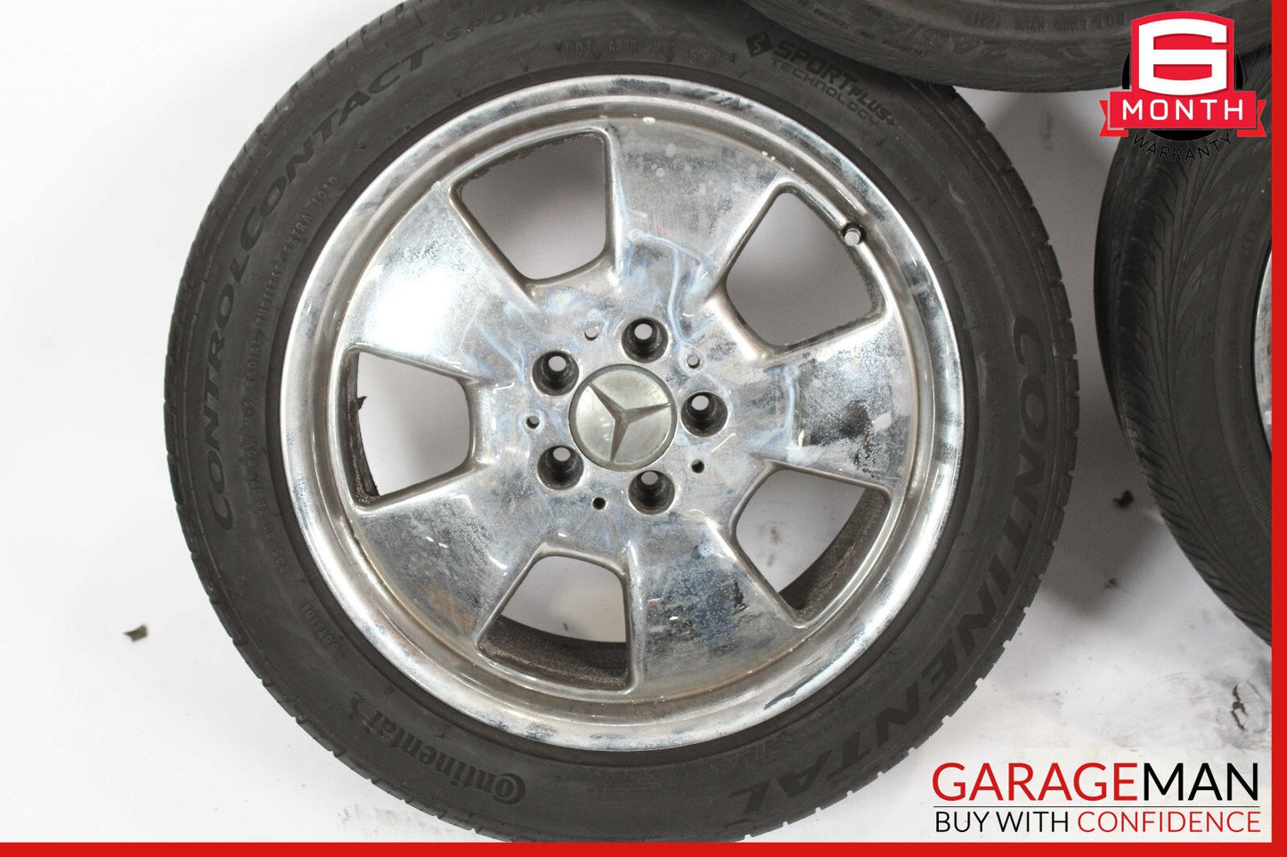 Mercedes R129 SL500 300SL 8.25 x 17 17" Wheel Rims Set Silver 1294011202 OEM