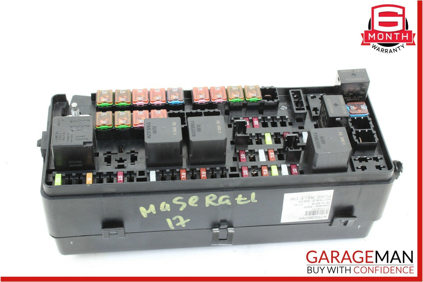 14-17 Maserati Ghibli S Fuse Relay Box Control Module Unit 670036299 OEM