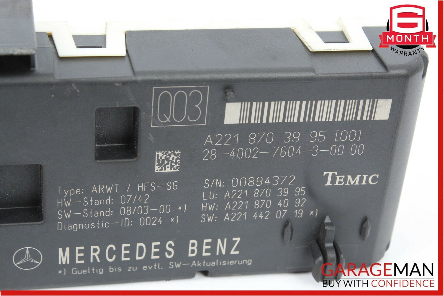07-13 Mercedes W216 CL550 S550 Trunk Release Remote Open Close Module Unit OEM