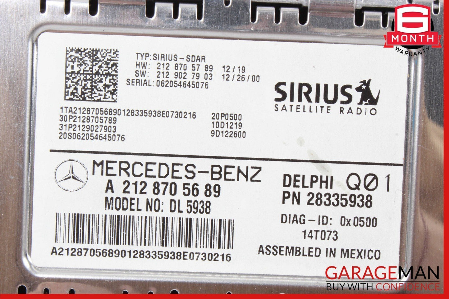 10-17 Mercedes W218 CLS550 SLK250 Sirius Satellite Radio Receiver Module OEM
