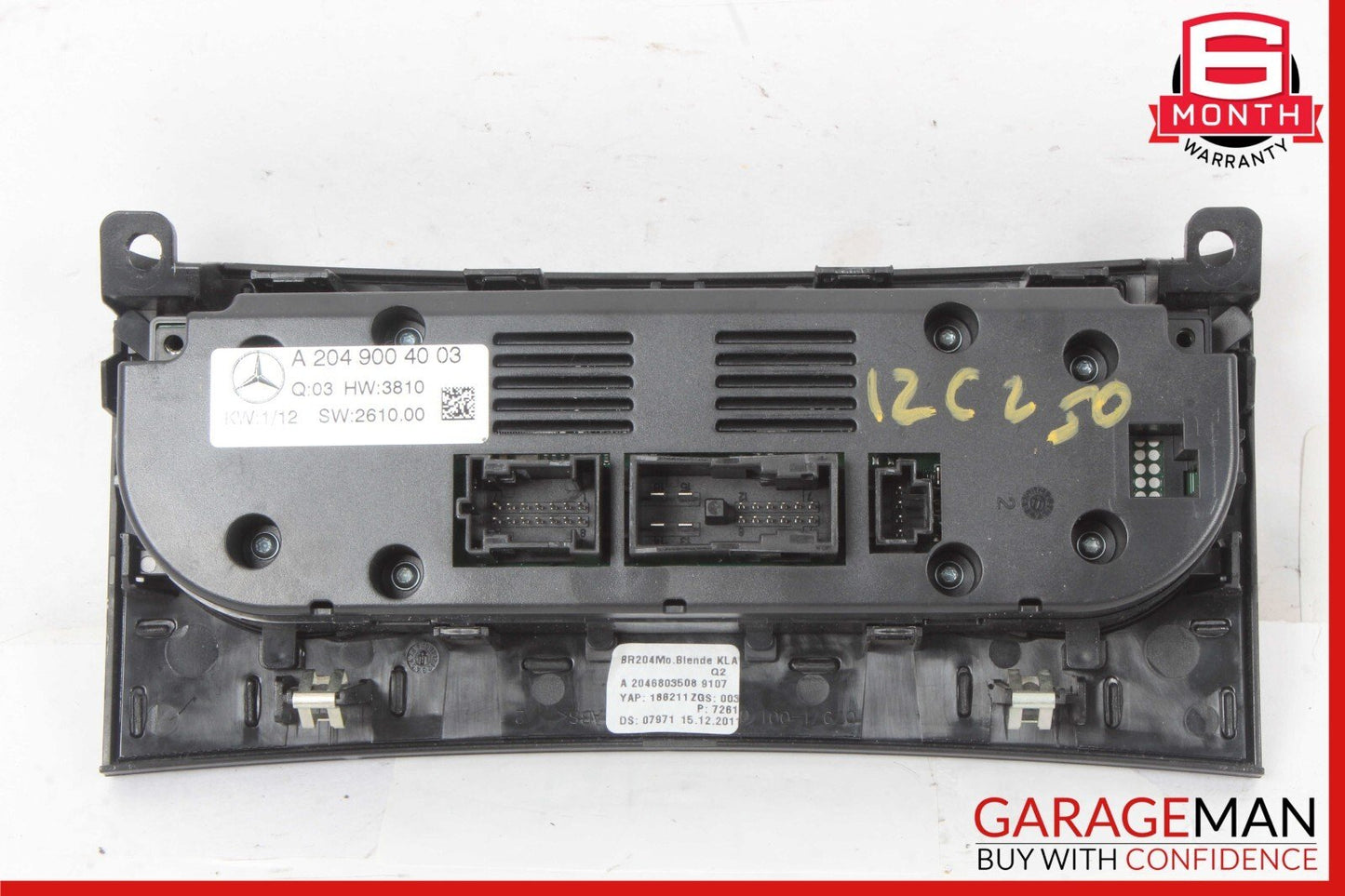12-14 Mercedes W204 C250 AC A/C Climate Temperature Heater Switch Control Panel