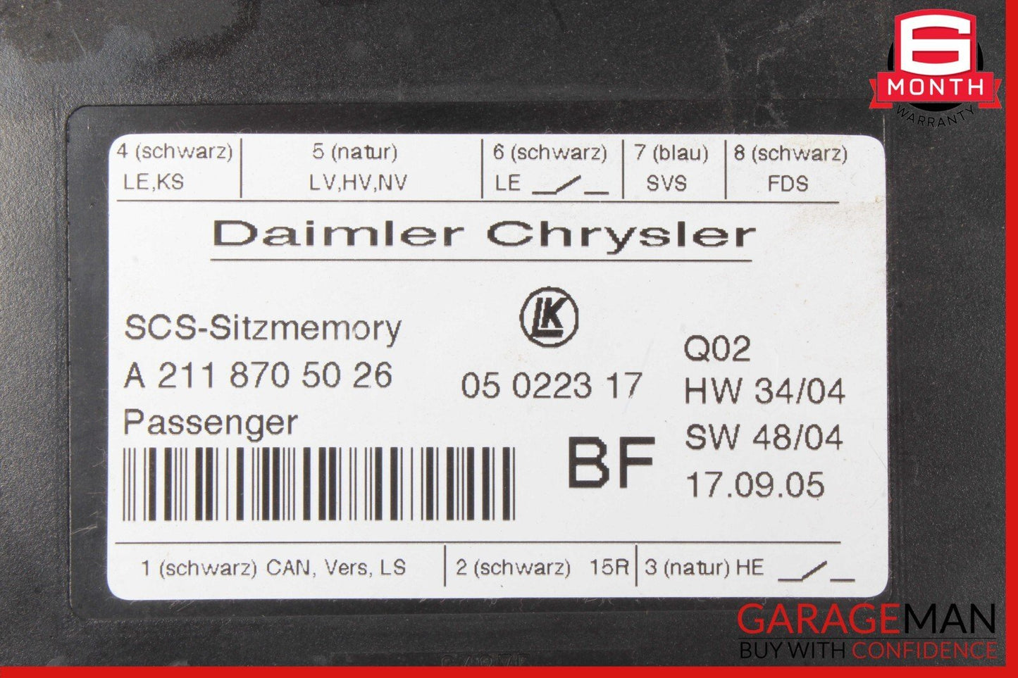 03-12 Mercedes W251 R500 SLK350 Front Right Side Seat Controller Module Unit OEM