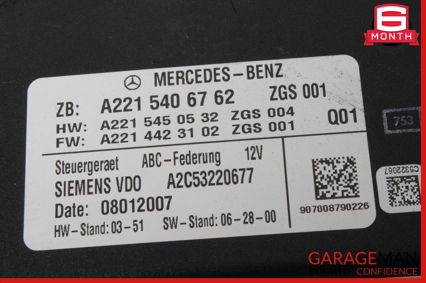 07-14 Mercedes W216 CL550 Active Body Control ABC Suspension Module Control OEM
