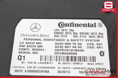 14-17 Mercedes B-Class W242 W246 Distress Call Control Unit 2429007500 OEM
