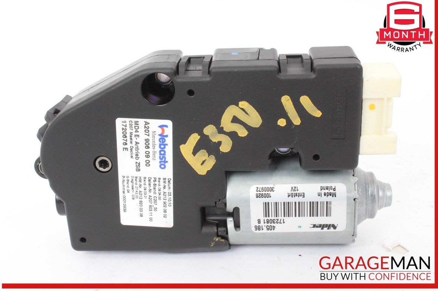10-17 Mercedes W212 E350 C350 Panoramic Sunroof Sun Roof Motor 2079060900 OEM