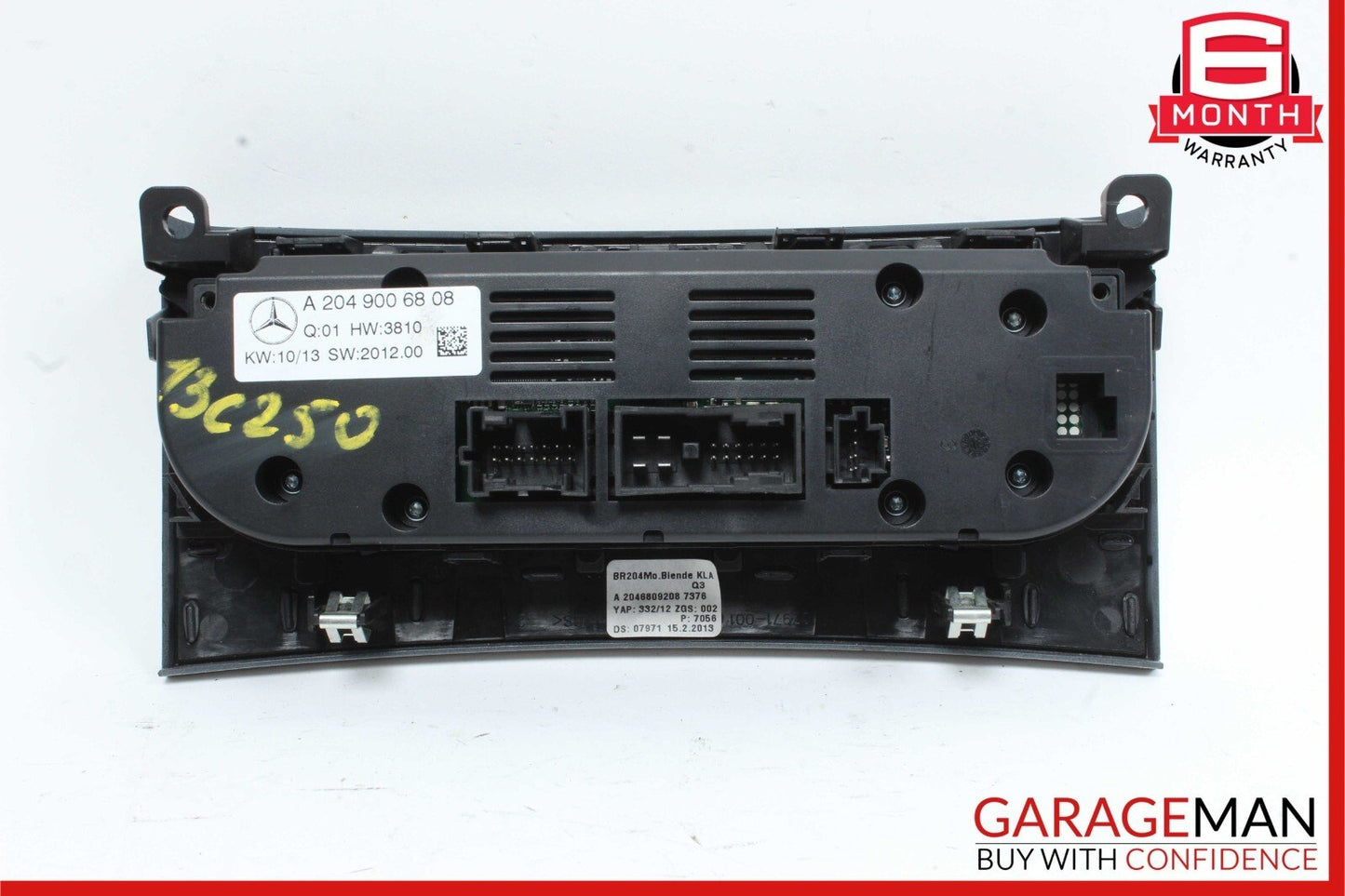 12-14 Mercedes W204 C250 C300 A/C Heater Climate Control Switch Assembly Grey