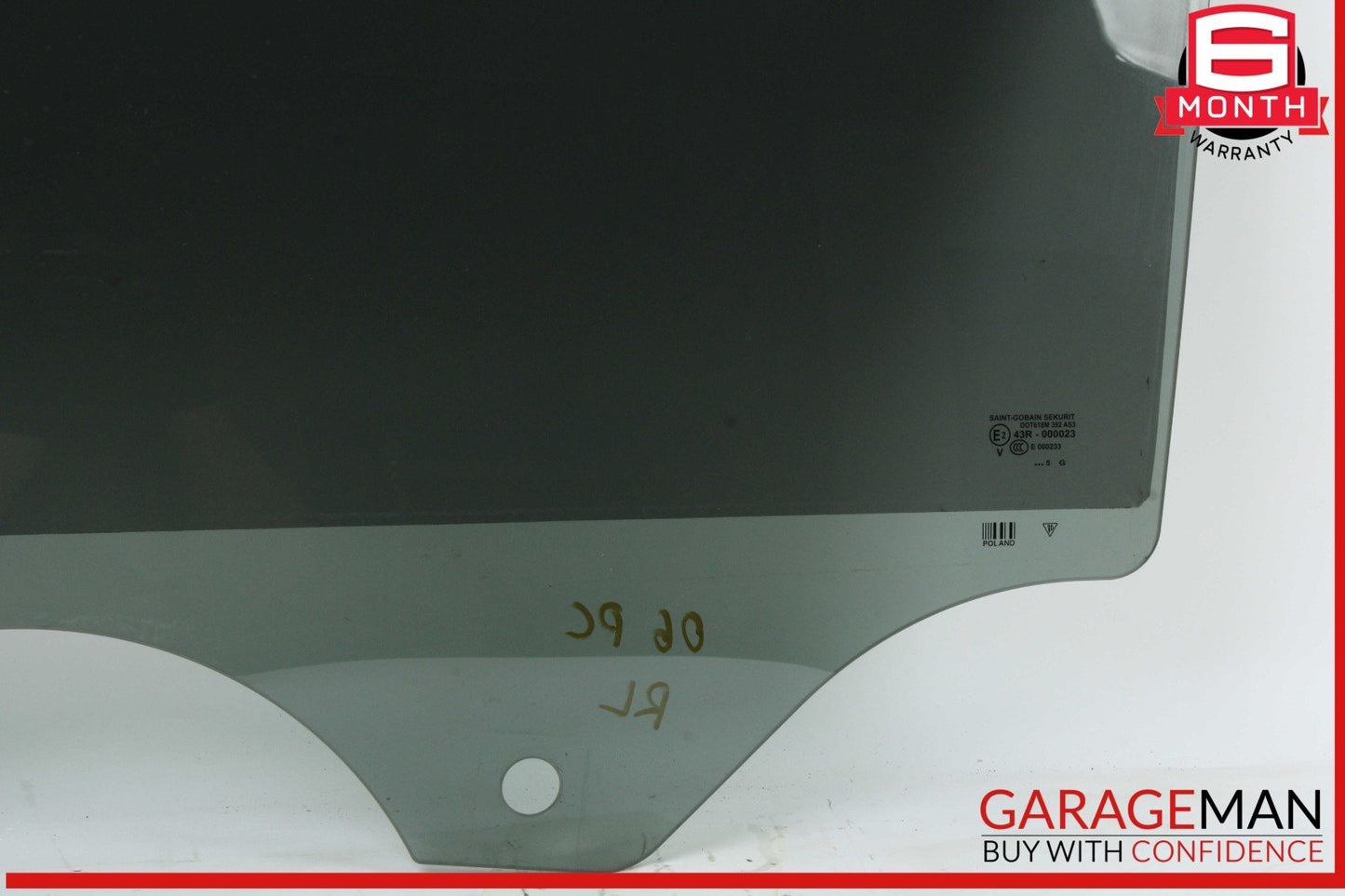 03-10 Porsche Cayenne 955 957 Rear Left Driver Side Door Window Glass OEM