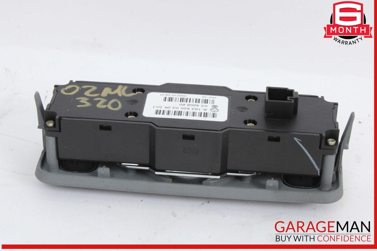 02-05 Mercedes W163 ML320 Rear Window Switch w/ Climate Control 1638200326 OEM