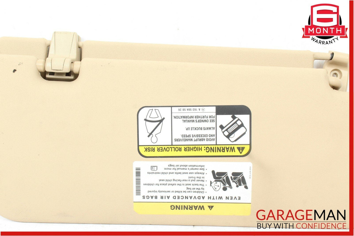 06-12 Mercedes GL450 ML450 Front Left Side Sun Visor Sunvisor Shade Brown