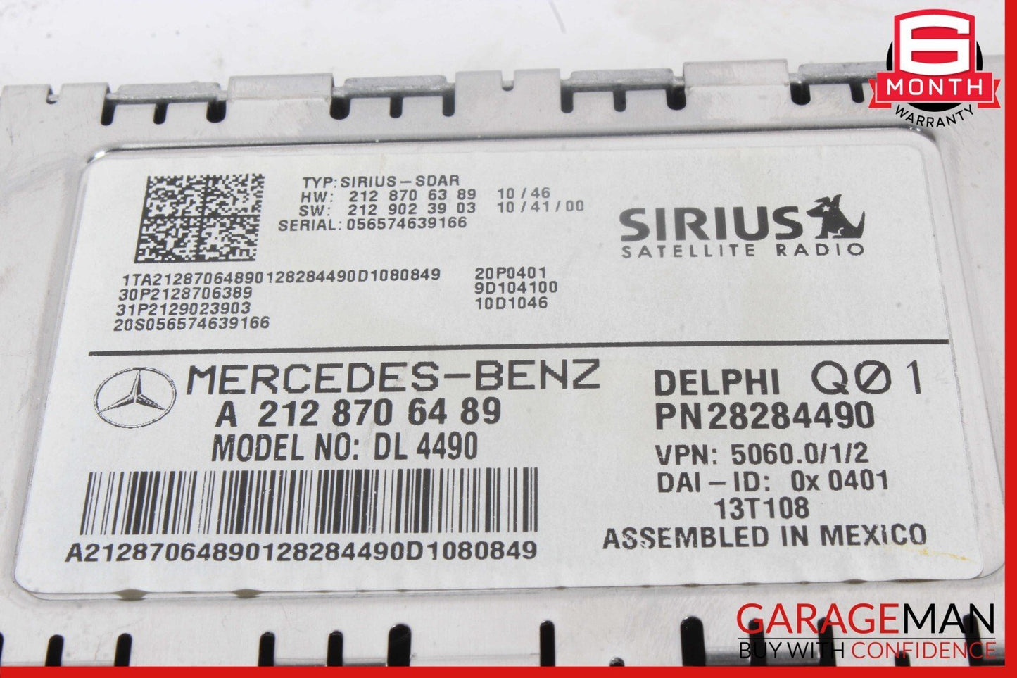 10-17 Mercedes X166 GL450 CLS500 Sirius Satellite Radio Receiver Module Unit OEM