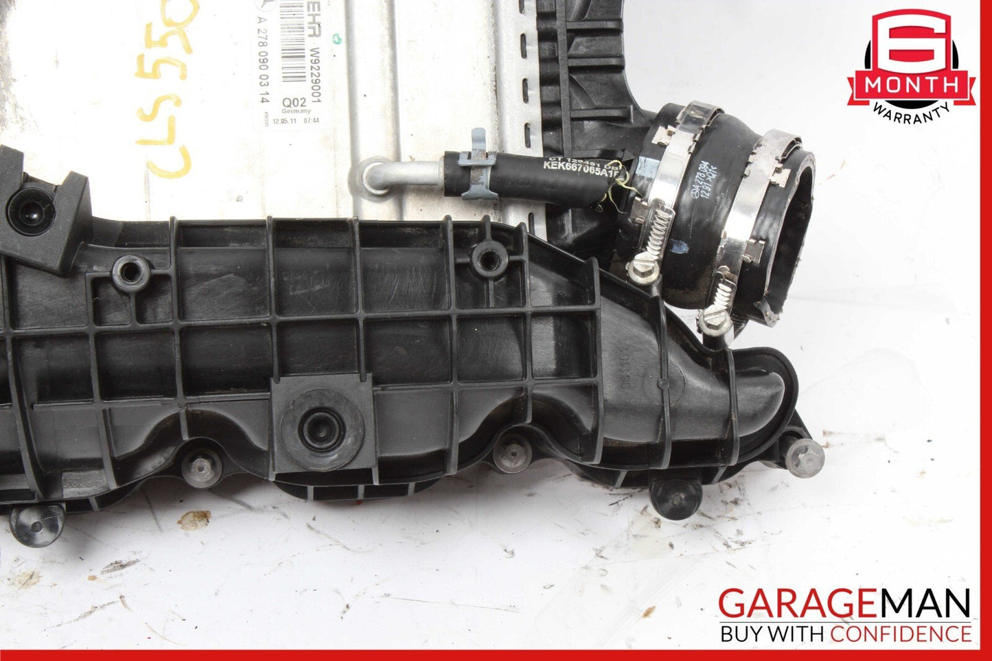 11-19 Mercedes W218 CLS550 Air Intake Manifold Distributor Intercooler Radiator